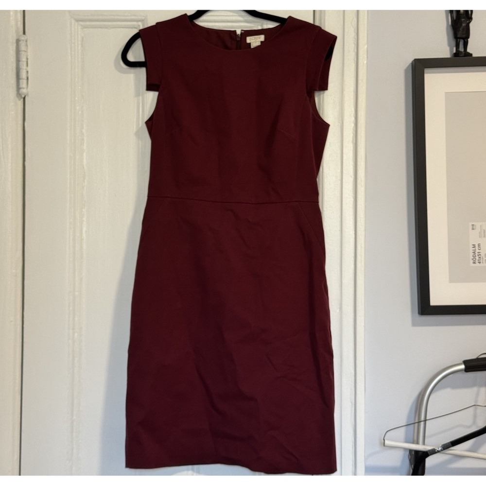 J CREW Women's Dress Size 4 Burgundy Zipper Back